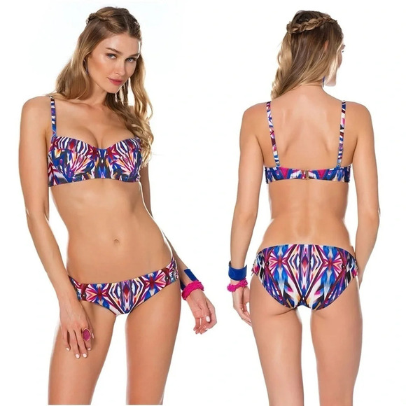Becca By Rebecca Virtue | Bikini Aura Print Padded DD Cups EUC - Picture 1 of 12